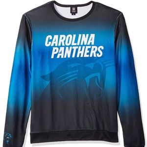 NFL Carolina Panthers Mens Printed Gradient Crew Neck Long Sleeve Sweater Large